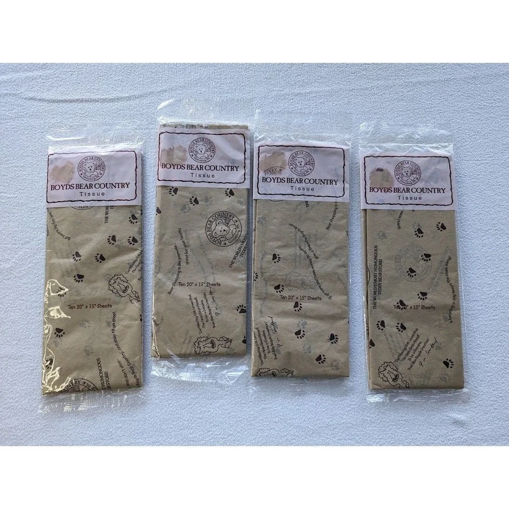4 Packs Boyds Bear Country Tissue Paper 20x15 Total 40 Sheets Gettysburg USA NEW